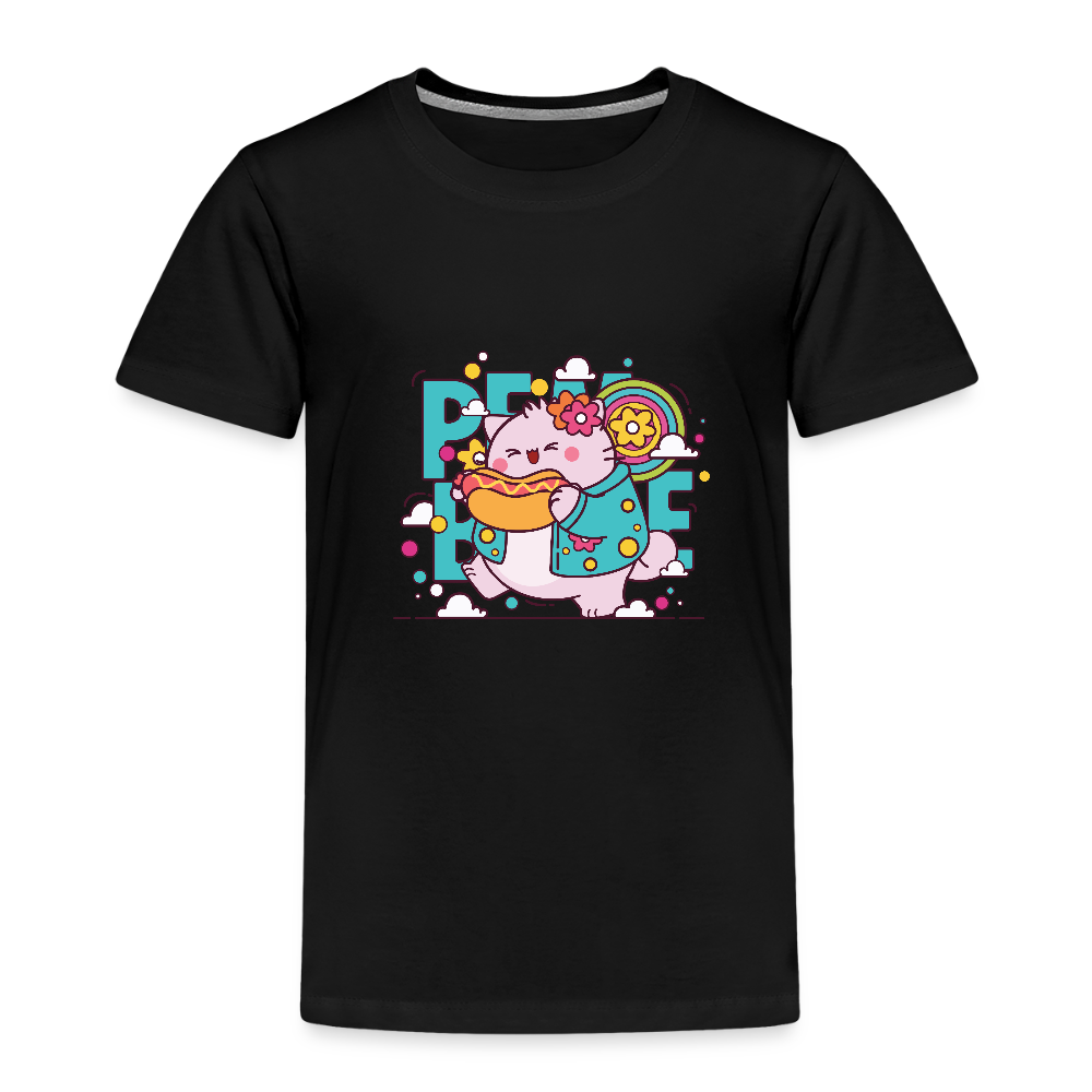 Pembe the Pink Cat Kids' Premium T-Shirt - black