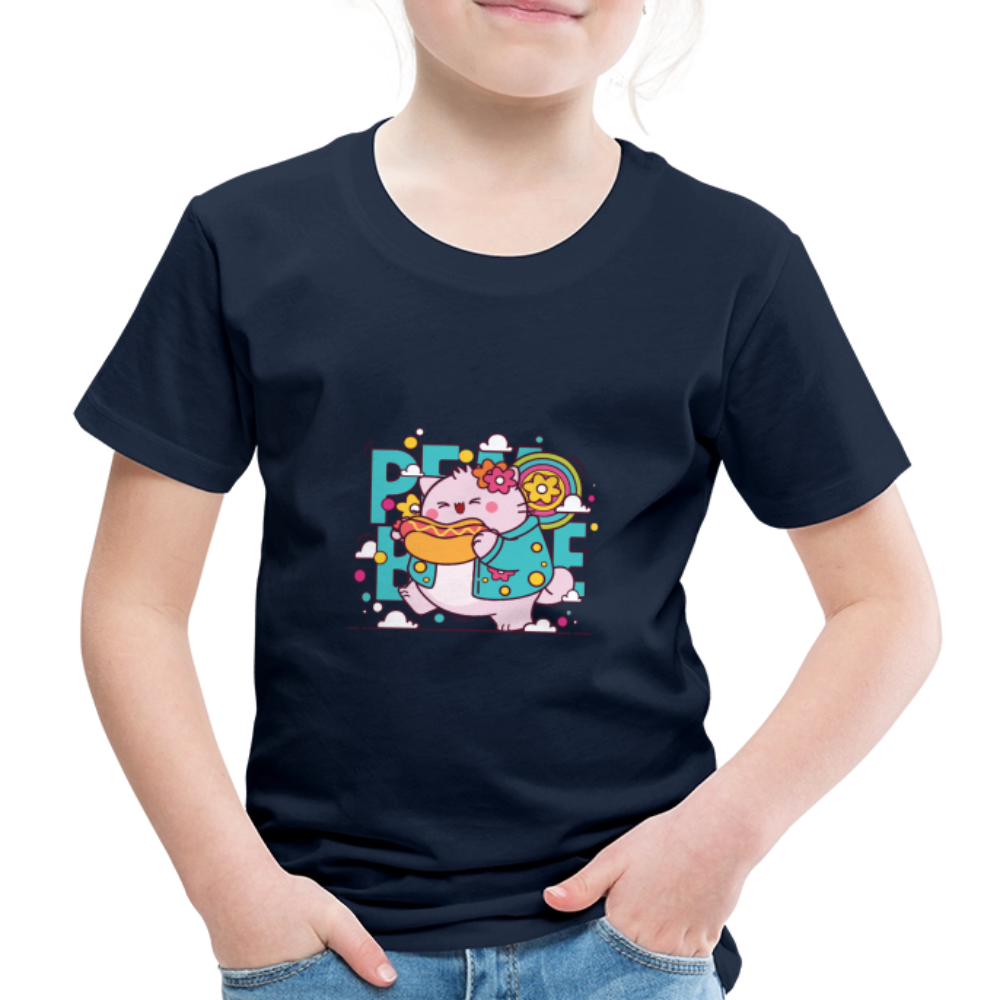 Pembe the Pink Cat Kids' Premium T-Shirt - navy