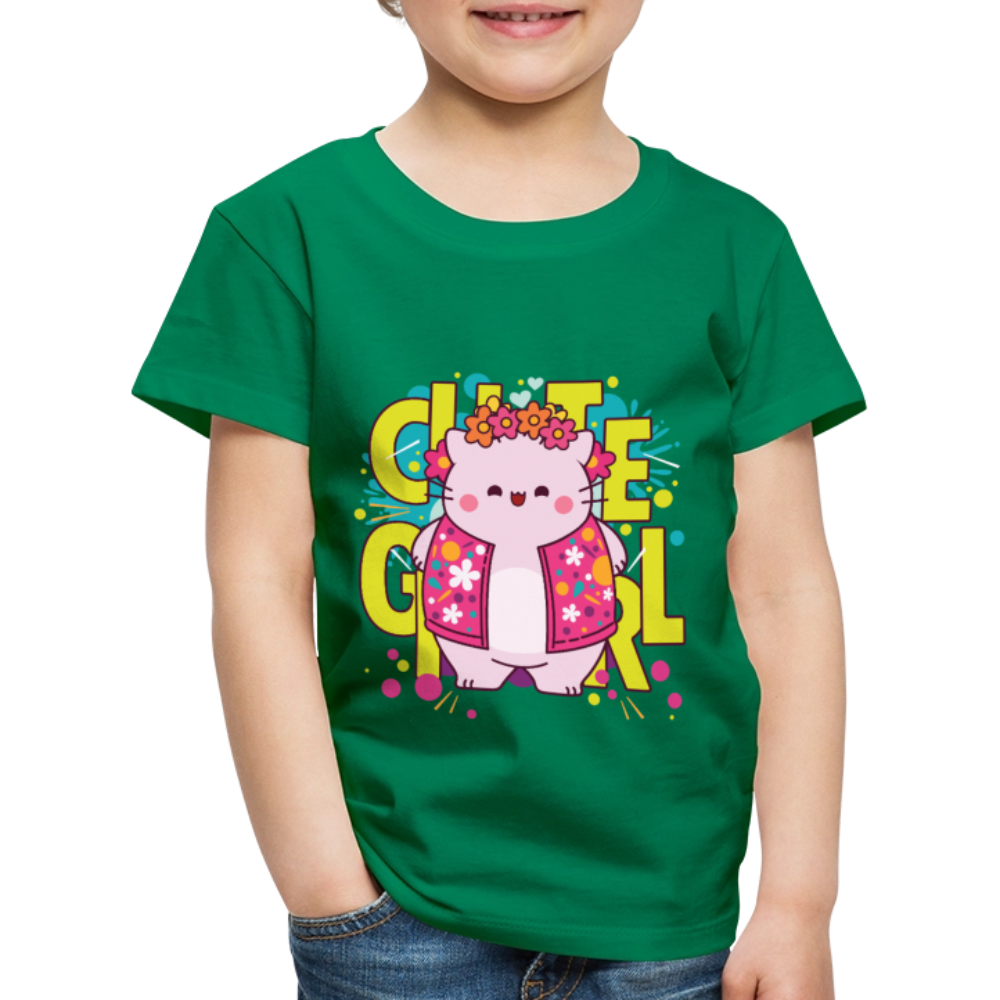 Pembe the Pink Cat Kids' Premium T-Shirt - kelly green