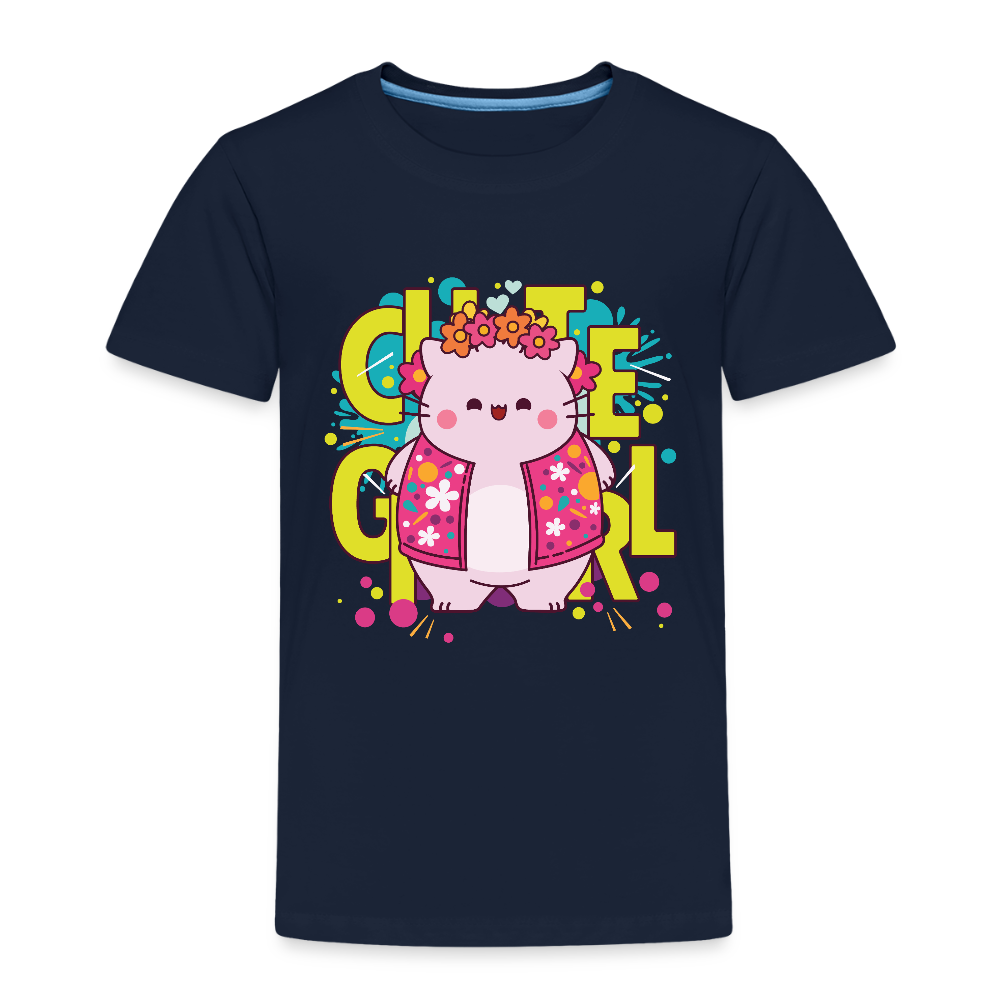 Pembe the Pink Cat Kids' Premium T-Shirt - navy