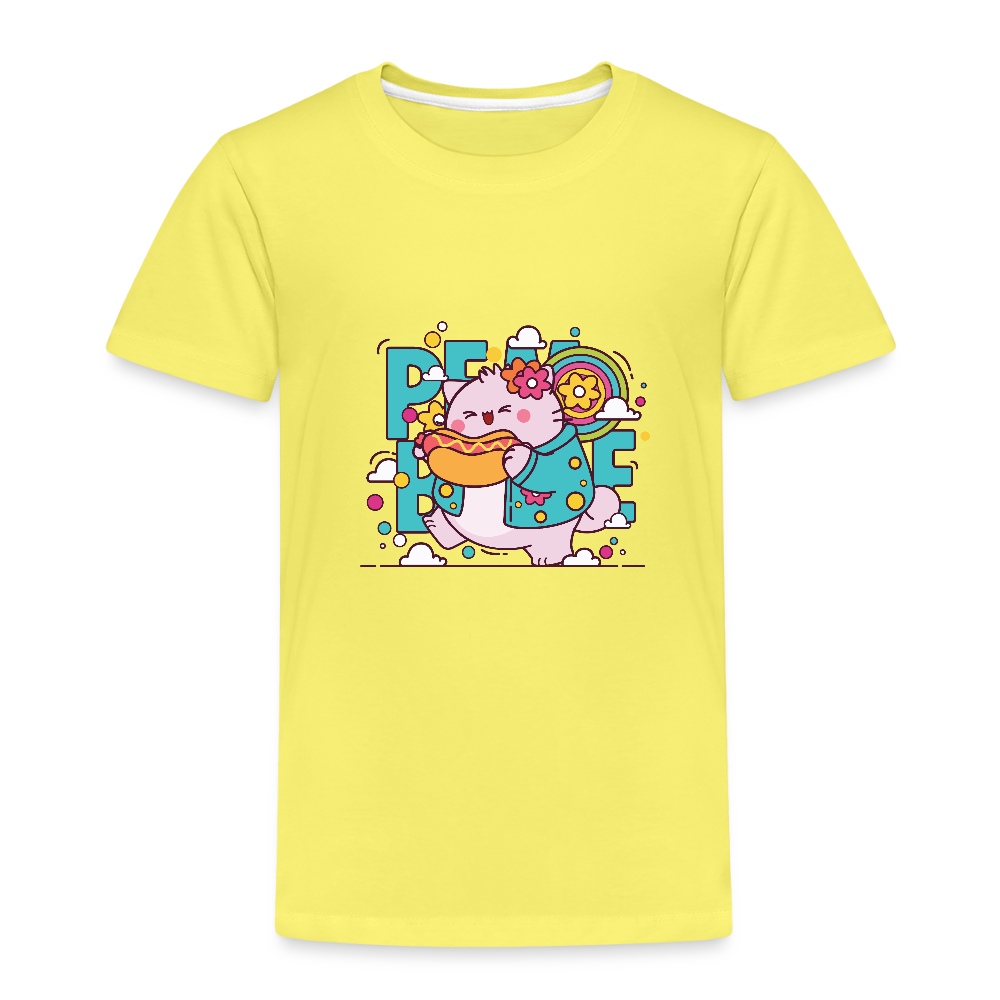 Pembe the Pink Cat Kids' Premium T-Shirt - yellow