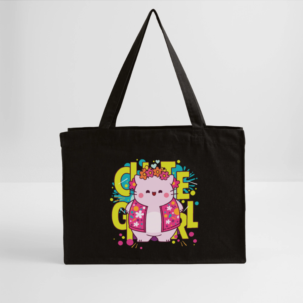 Pembe Recycled Shopping Bag -Cute Girl - black