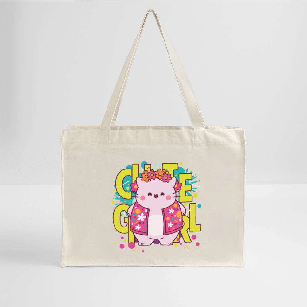 Pembe Recycled Shopping Bag -Cute Girl - natural