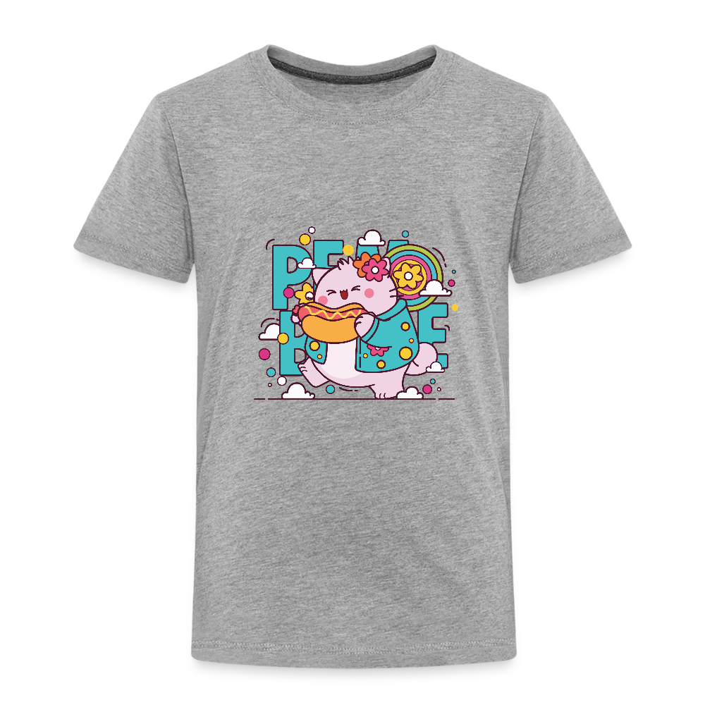 Pembe the Pink Cat Kids' Premium T-Shirt - heather grey