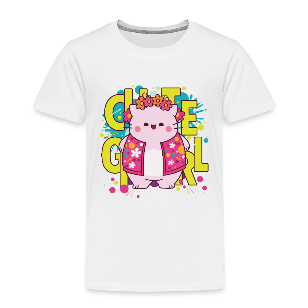 Pembe the Pink Cat Kids' Premium T-Shirt - white