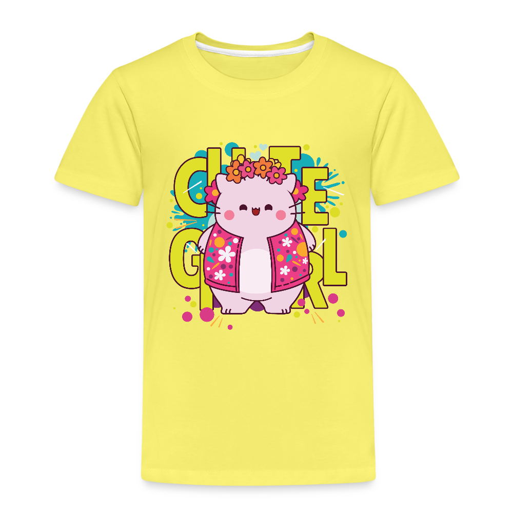 Pembe the Pink Cat Kids' Premium T-Shirt - yellow