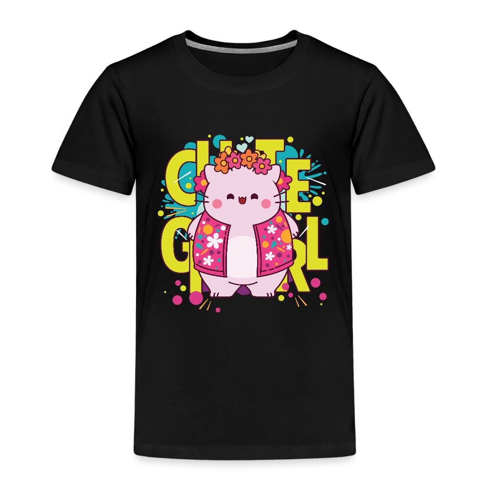 Pembe the Pink Cat Kids' Premium T-Shirt - black