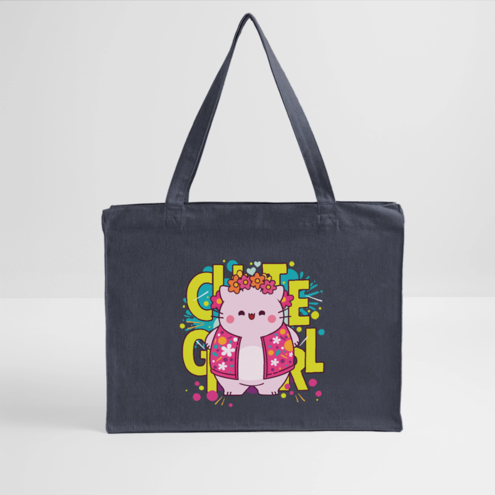 Pembe Recycled Shopping Bag -Cute Girl - midnight blue