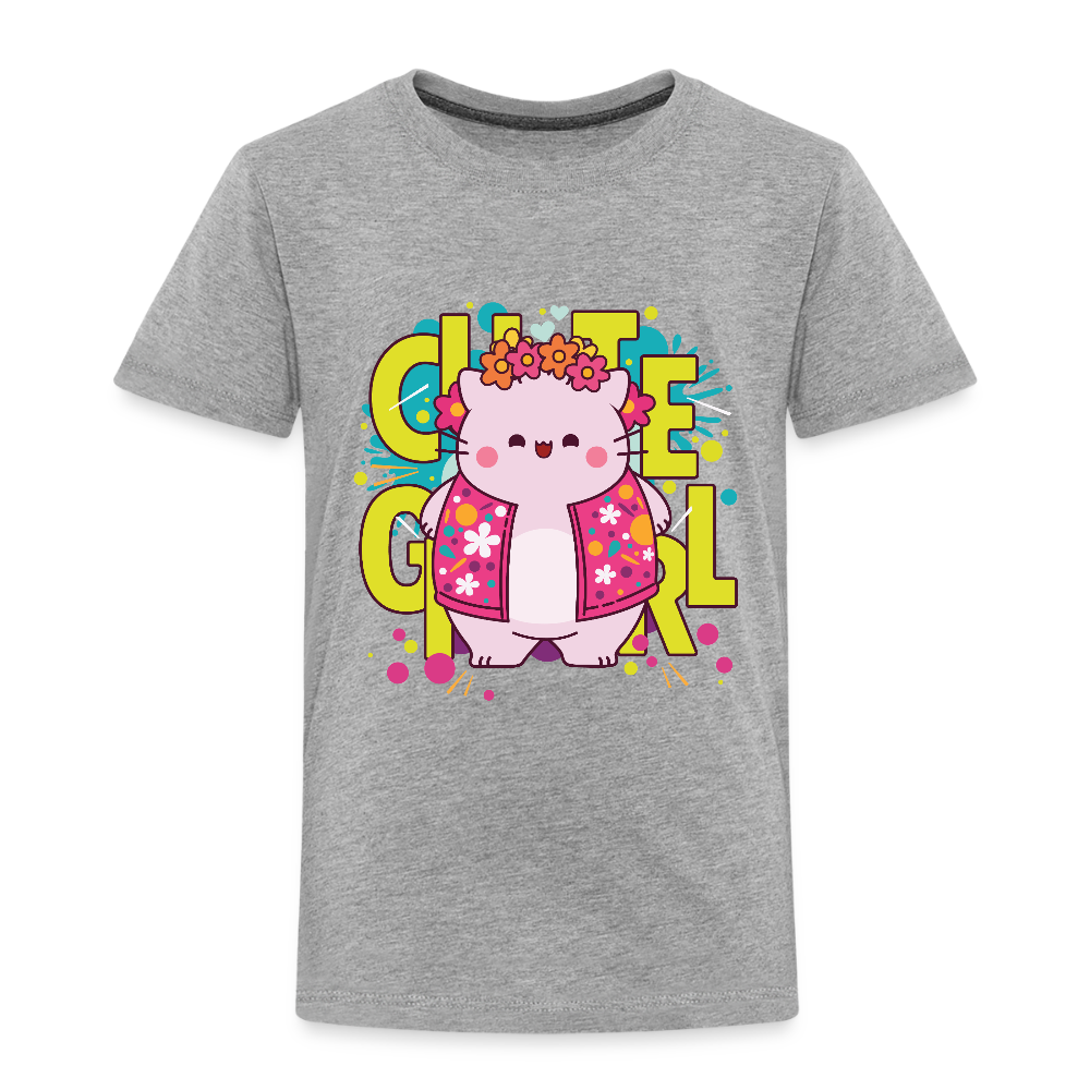Pembe the Pink Cat Kids' Premium T-Shirt - heather grey