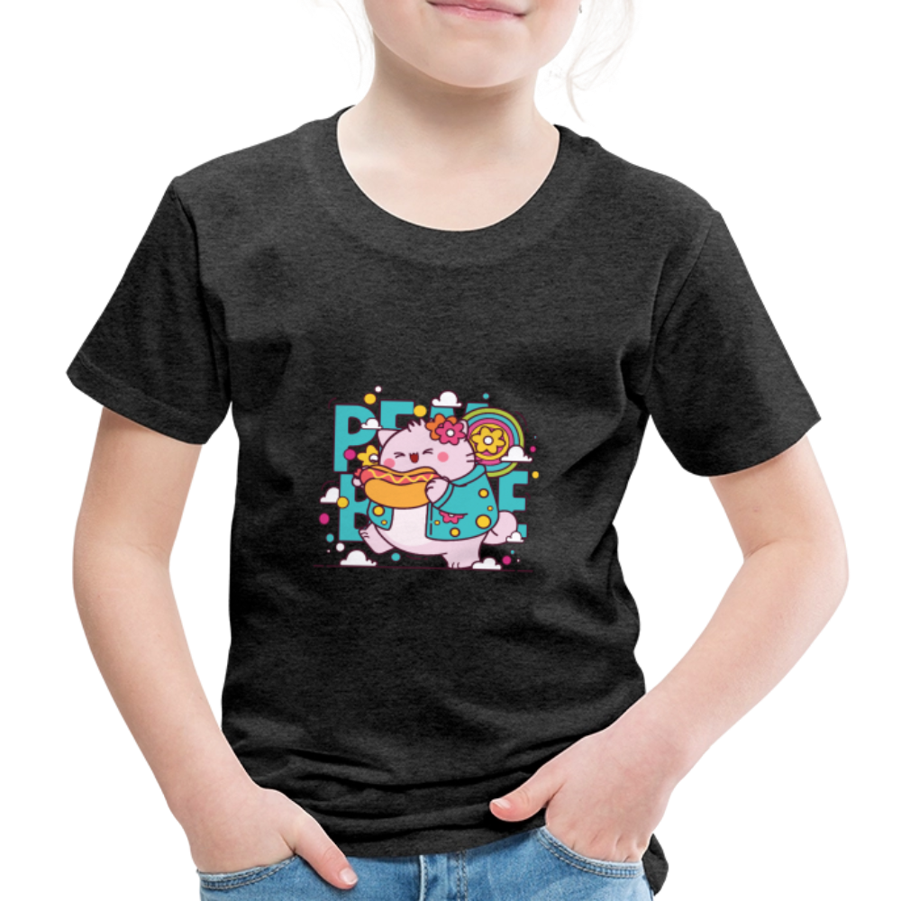 Pembe the Pink Cat Kids' Premium T-Shirt - charcoal grey