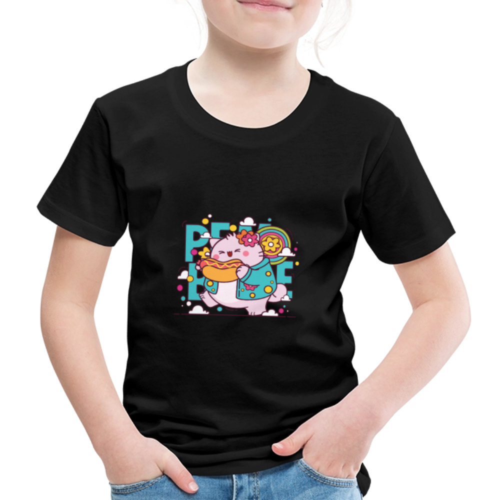 Pembe the Pink Cat Kids' Premium T-Shirt - black