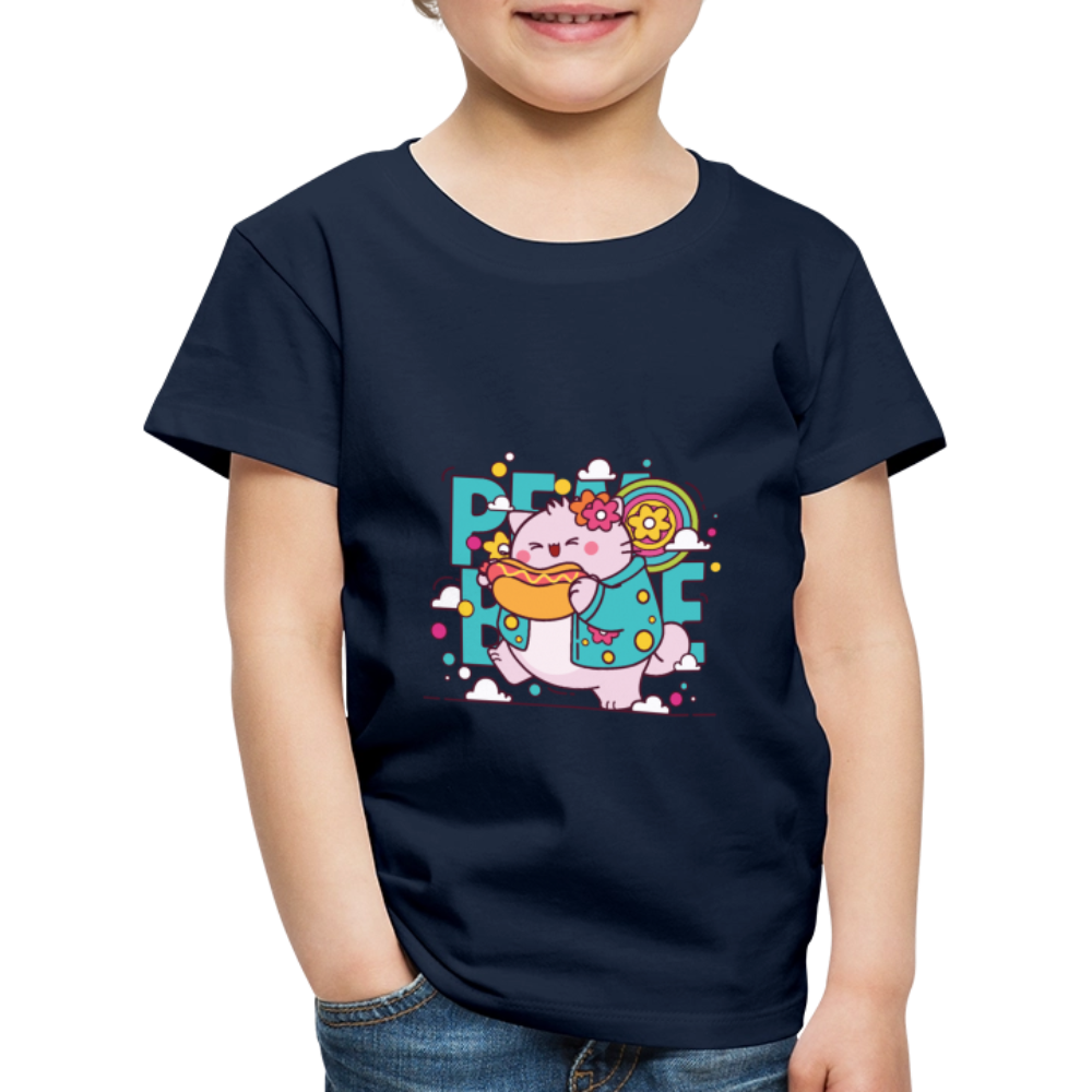 Pembe the Pink Cat Kids' Premium T-Shirt - navy
