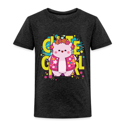 Pembe the Pink Cat Kids' Premium T-Shirt - charcoal grey