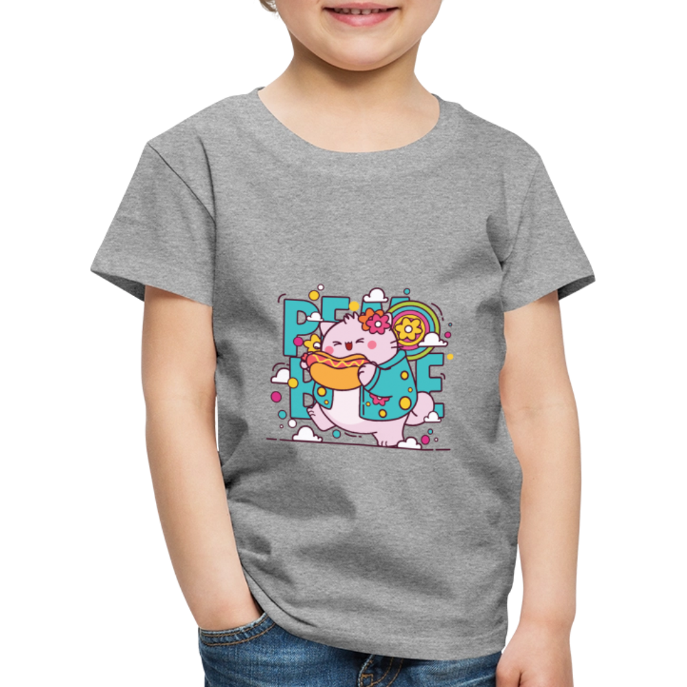 Pembe the Pink Cat Kids' Premium T-Shirt - heather grey