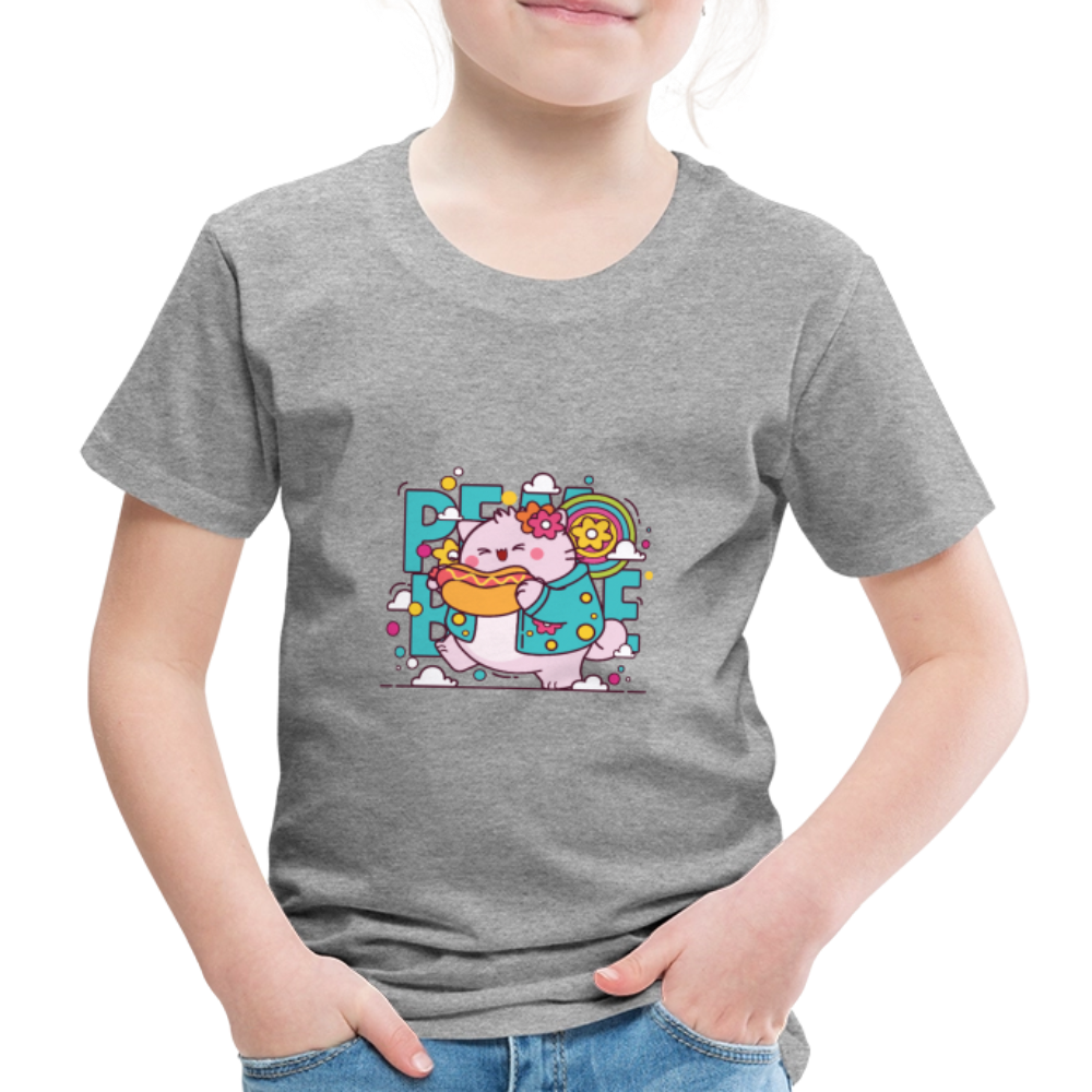 Pembe the Pink Cat Kids' Premium T-Shirt - heather grey