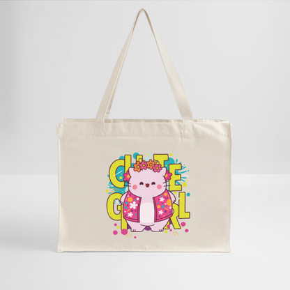 Pembe Recycled Shopping Bag -Cute Girl - natural