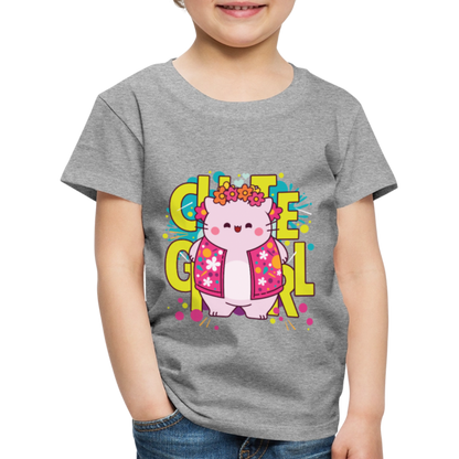Pembe the Pink Cat Kids' Premium T-Shirt - heather grey