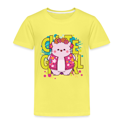 Pembe the Pink Cat Kids' Premium T-Shirt - yellow
