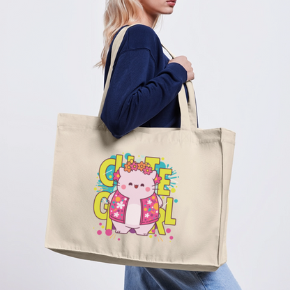 Pembe Recycled Shopping Bag -Cute Girl - natural