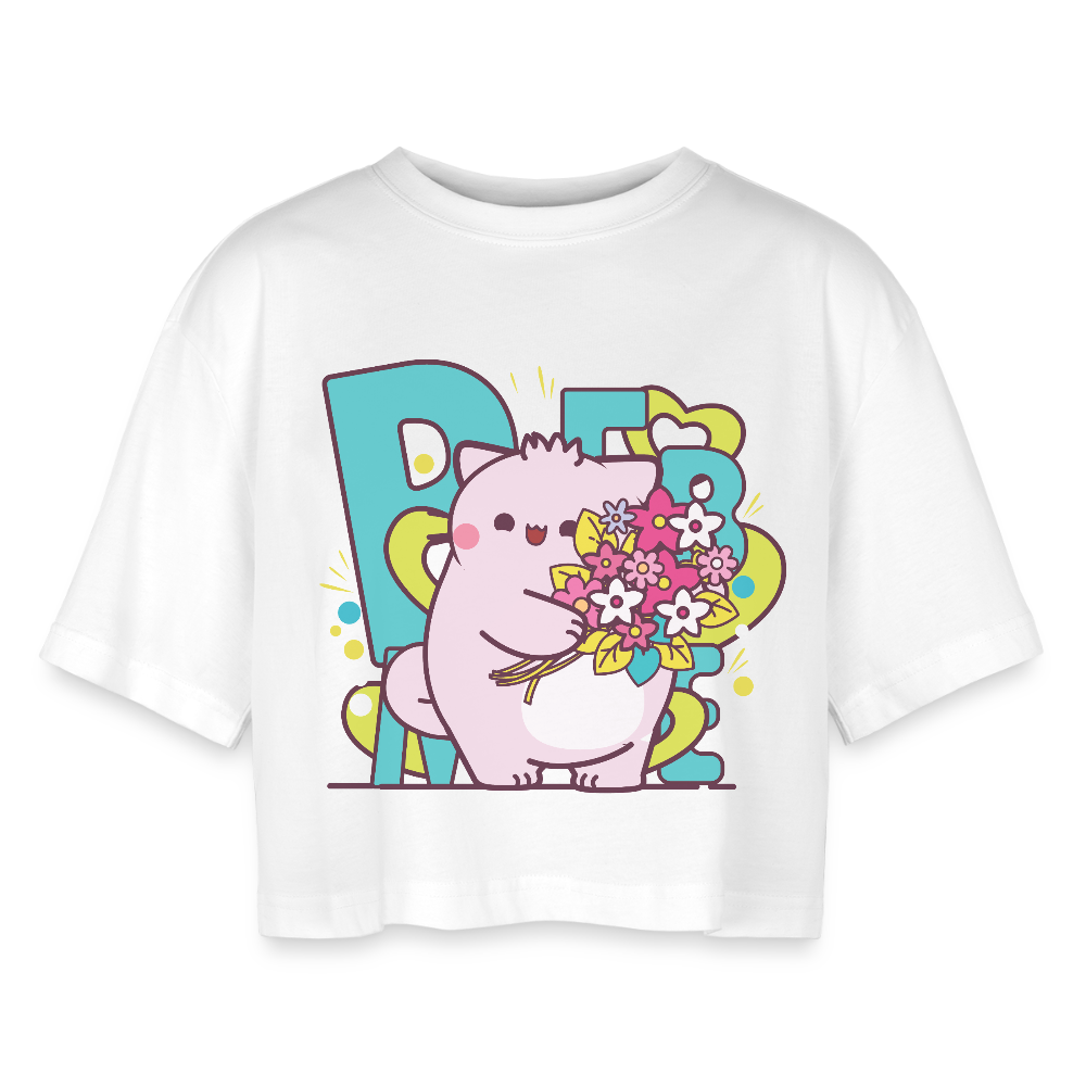 Women’s Oversized Cropped T-Shirt - white